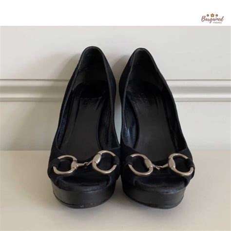 gucci horse bit peep toe|GUCCI Vintage Horsebit Peep.